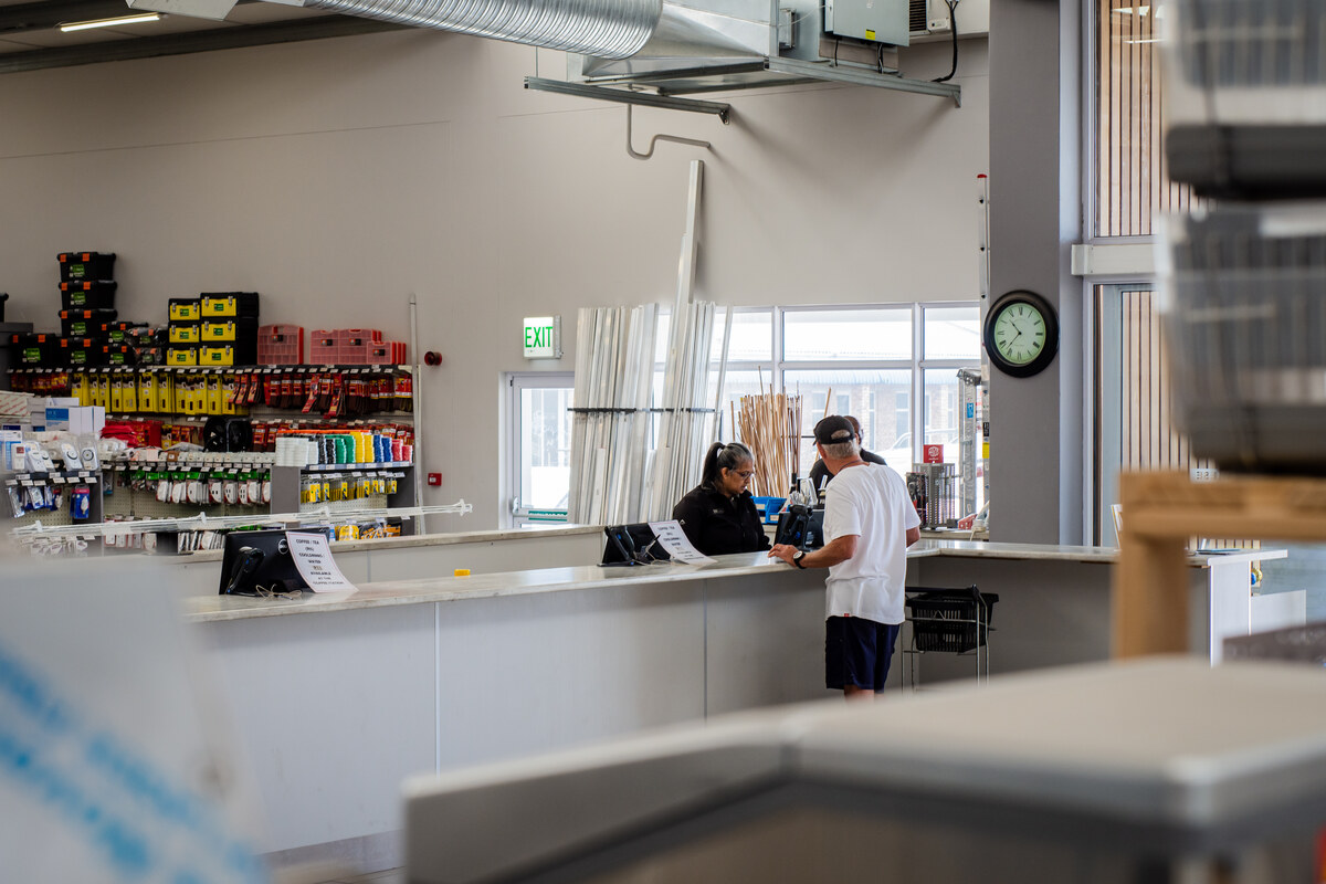 Customer being helped at the service counter