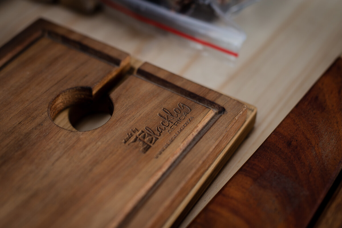 Engraved wooden serving board
